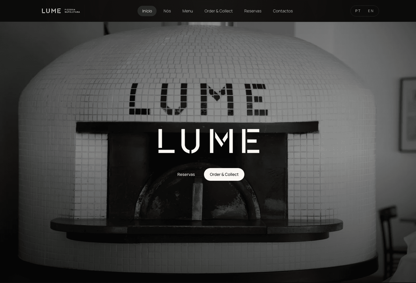 Screenshot do projeto Pizzeria Lume